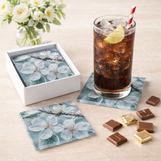 Sakora Flower Glasuntersetzer – Elegantes Blumende