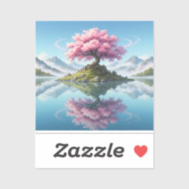 Sakora tree in In the middle of a lake.mountains Aufkleber