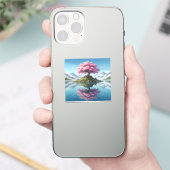 Sakora tree in In the middle of a lake.mountains Aufkleber (Telefon)