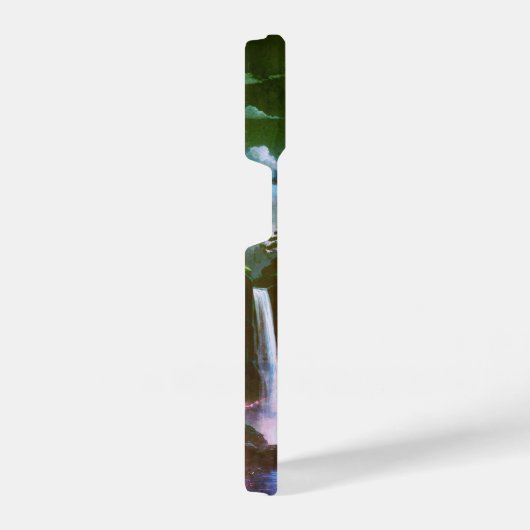 Sakora tree-Moonlit Waterfall with Cherr-pink iPhone Hülle (Rechte Seite)