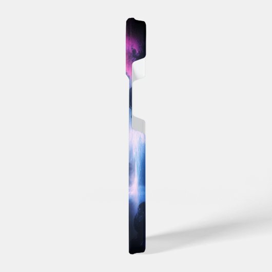 Sakora tree-Moonlit Waterfall with Cherr-pink iPhone Hülle (Linke Seite)