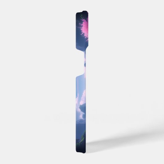 Sakora tree-Moonlit Waterfall with Cherr-pink iPhone Hülle (Rechte Seite)