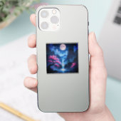 Sakora tree -Moonlit Waterfall with Cherry-nature Aufkleber (Telefon)