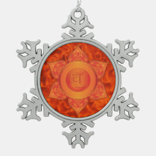 Sakrale Chakra Zinn-Schneeflocke-Verzierung Schneeflocken Zinn-Ornament