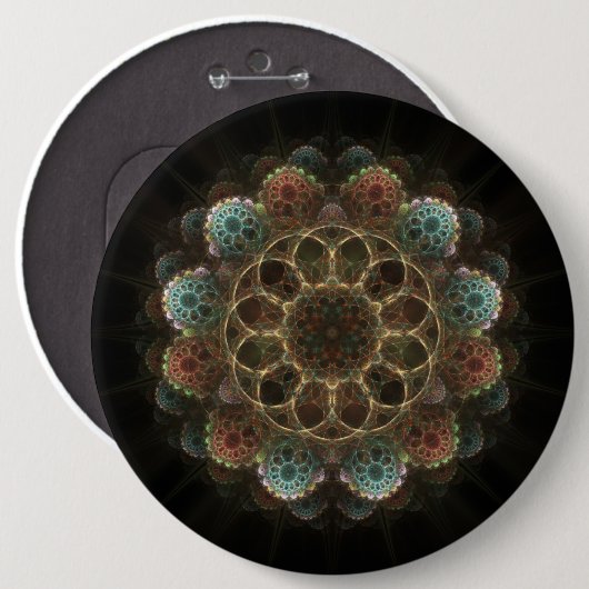 Sakrale Esoterie-Fraktal-Märchen Button (Vorne & Hinten)