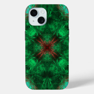 Sakrale Geometrie-Fraktal-Kunst in Smaragdgrün Case-Mate iPhone Hülle