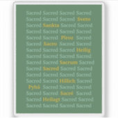 Sakrale Wörter Aufkleber (Vorderseite)