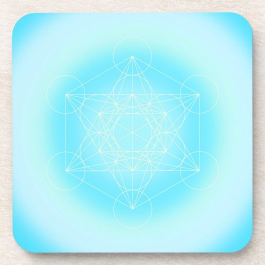 sakraler geometrischer, blau, Metatron, Getränkeuntersetzer (Vorderseite)