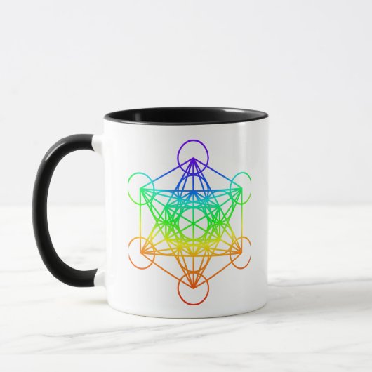 Sakraler Geometry Metatron-Kubus in Regenbogenfarb Tasse (Links)