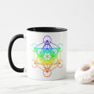 Sakraler Geometry Metatron-Kubus in Regenbogenfarb Tasse