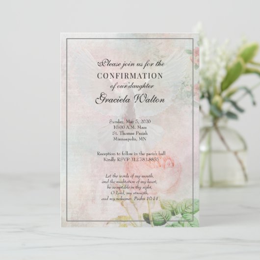 Sakrament der Bestätigung Blumengebet Einladung (Stehend Vorderseite)