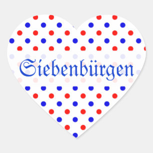 Saksesch Sächsische Farben Herz-Aufkleber
