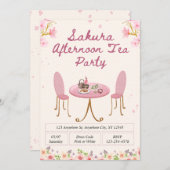 Sakura Afternoon Tea Party Invitation Einladung (Vorne/Hinten)