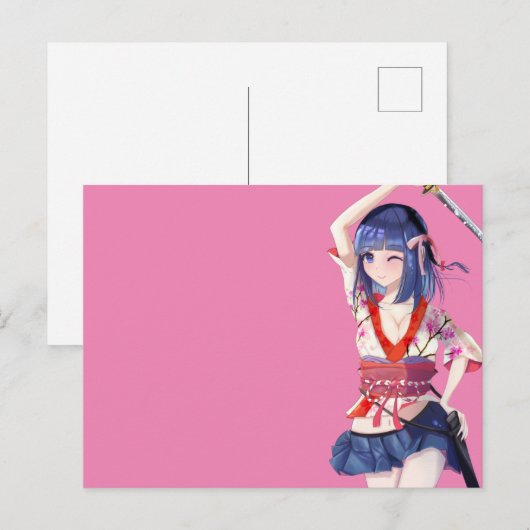 Sakura and a female samurai postkarte (Vorne/Hinten)