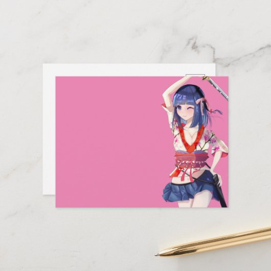 Sakura and a female samurai postkarte (Vorderseite/Rückseite Beispiel)