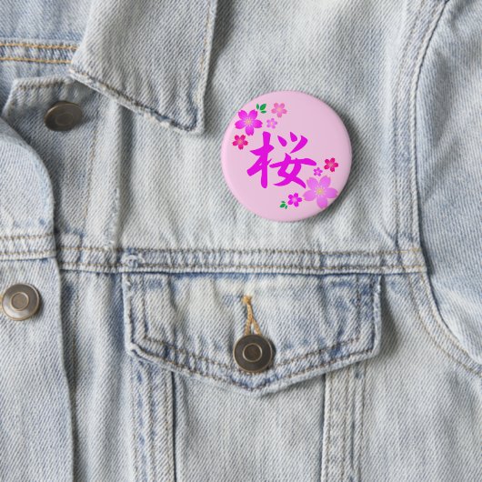 Sakura auf Japanisch Button (Beispiel)