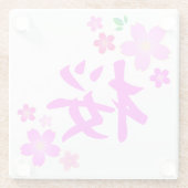 SAKURA auf Japanisch Glasuntersetzer (Rückseite)