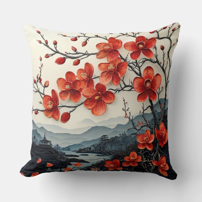 Sakura-Baumzeitschrift Kissen (Vorderseite)