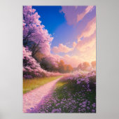 Sakura-bedeckter Weg Poster (Vorne)