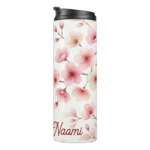 Sakura-Bewegung Nahtloses Muster Feminine Yoga Thermosbecher