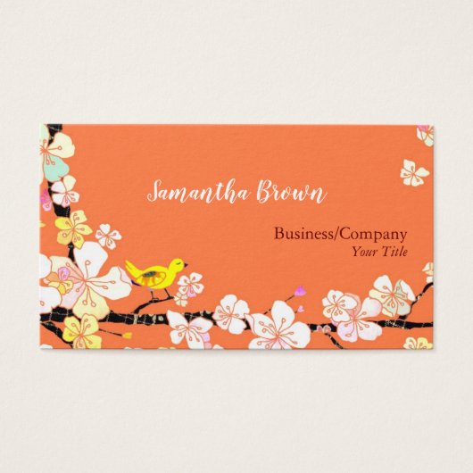 Sakura Bird Cosmetologist Business Cards (Vorderseite)