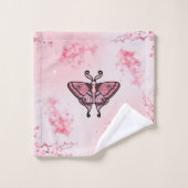 Sakura Bliss, rosa Moth, Sakura Hintergrund Badhandtuch Set (Waschlappen)