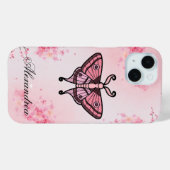 Sakura Bliss, rosa Moth, Sakura Hintergrund Case-Mate iPhone Hülle (Rückseite (Horizontal))