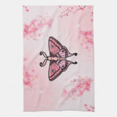 Sakura Bliss, rosa Moth, Sakura Hintergrund Geschirrtuch (Vertikal)