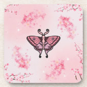 Sakura Bliss, rosa Moth, Sakura Hintergrund Getränkeuntersetzer (Vorderseite)