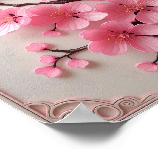 Sakura Blossom Art Poster (Ecke)