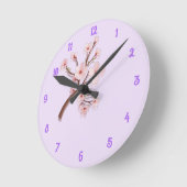 Sakura Blossom Branch Heart Runde Wanduhr (Winkel)