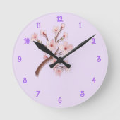 Sakura Blossom Branch Heart Runde Wanduhr (Vorderseite)