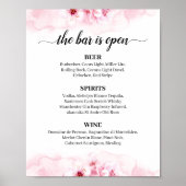 Sakura Blossom Calligraphy Wedding Bar Menu Sign Poster (Vorne)