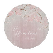 Sakura Blossom Custom Establishment Year Schneidebrett (Vorderseite)