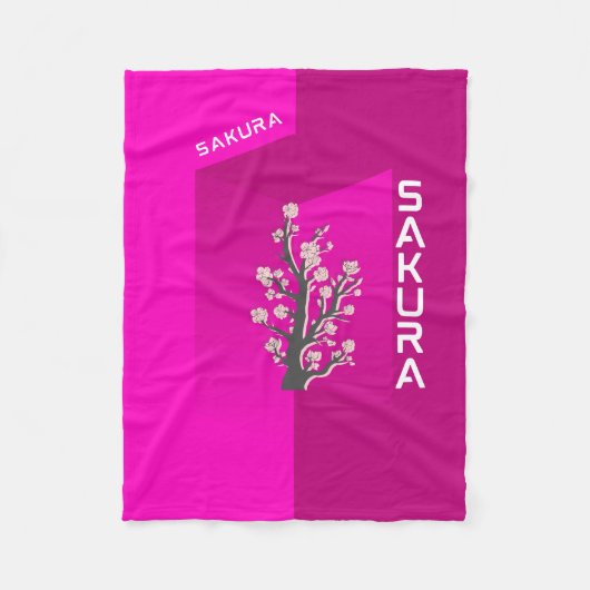 : Sakura Blossom Dream Blanket - Soft Pink Cherry Fleecedecke (Vorderseite)