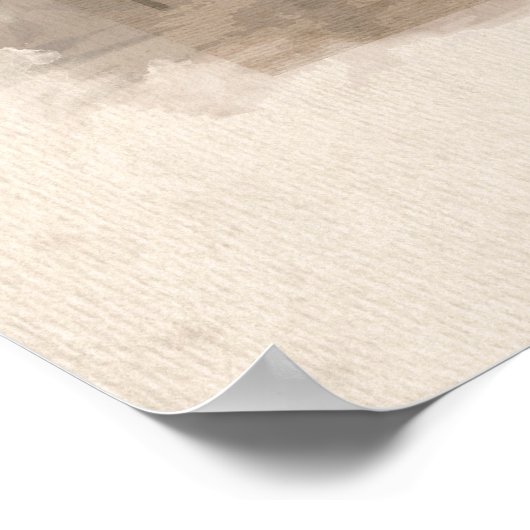 Sakura Blossom Landscape Zen hieroglyph Poster (Ecke)