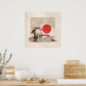 Sakura Blossom Landscape Zen hieroglyph Poster (Küche)