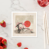 Sakura Blossom Landschaft Zen Hieroglyph Serviette (Beispiel)