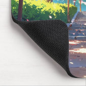 Sakura Blossom Path PastelLandscape Anime Mousepad (Ecke)