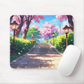 Sakura Blossom Path PastelLandscape Anime Mousepad (Mit Mouse)