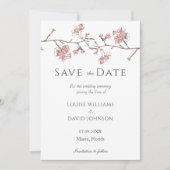 Sakura Blossom Save the Date Card Einladung (Vorderseite)