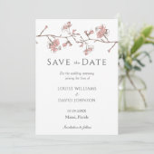Sakura Blossom Save the Date Card Einladung (Stehend Vorderseite)