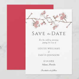 Sakura Blossom Save the Date Card Einladung