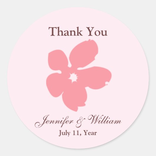 Sakura Blossom Silhouette Gefallen Stickers (Vorderseite)