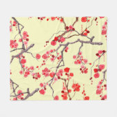 Sakura Blossom Wasserfarbe Nahtloses Muster Fleecedecke (Vorderseite (Horizontal))