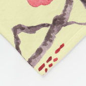 Sakura Blossom Wasserfarbe Nahtloses Muster Fleecedecke (Ecke)