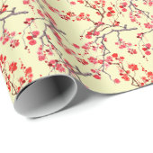 Sakura Blossom Wasserfarbe Nahtloses Muster Geschenkpapier (Rolleneckpunkt)