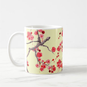 Sakura Blossom Wasserfarbe Nahtloses Muster Kaffeetasse