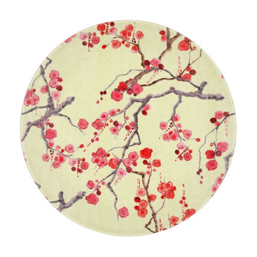 Sakura Blossom Wasserfarbe Nahtloses Muster Schneidebrett (Vorderseite)