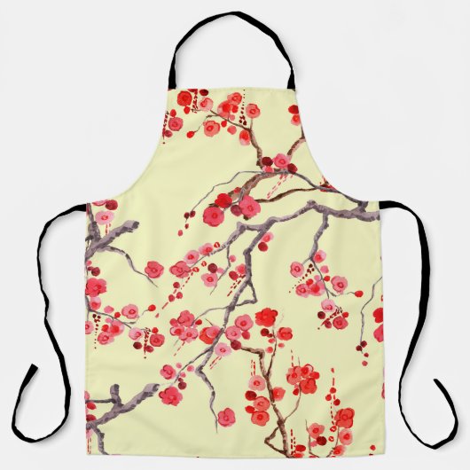 Sakura Blossom Wasserfarbe Nahtloses Muster Schürze (Vorderseite)